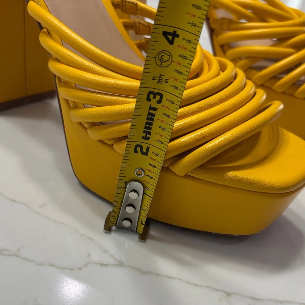 ANTONIO MELANI Yellow Multi-Strap Platform Mules